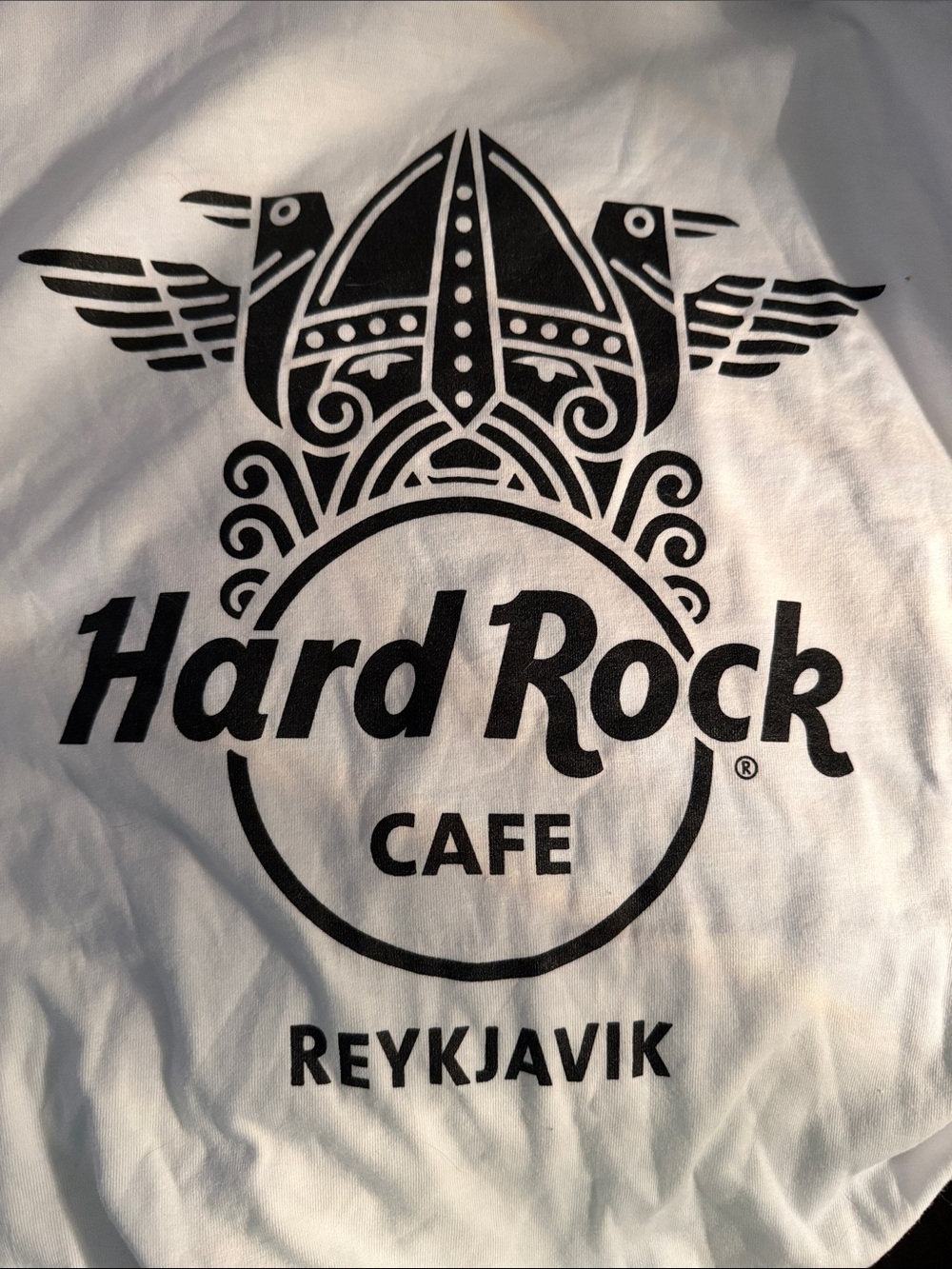 Hard Rock Cafe T-Shirt with Black Viking/Reykjavik Logo
